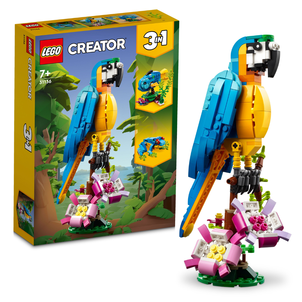 LEGO Creator 3 in 1 Exotic Parrot Toy Set 31136