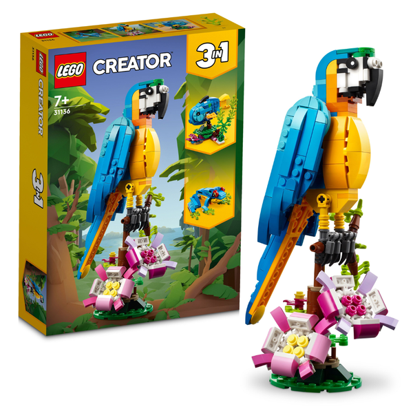 LEGO Creator 3 in 1 Exotic Parrot Toy Set 31136