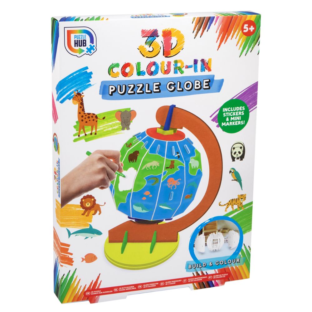 3D Colour-In Puzzle Globe Craft Set – Toys4you