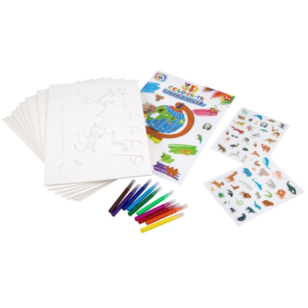 3D Colour-In Puzzle Globe Craft Set – Toys4you