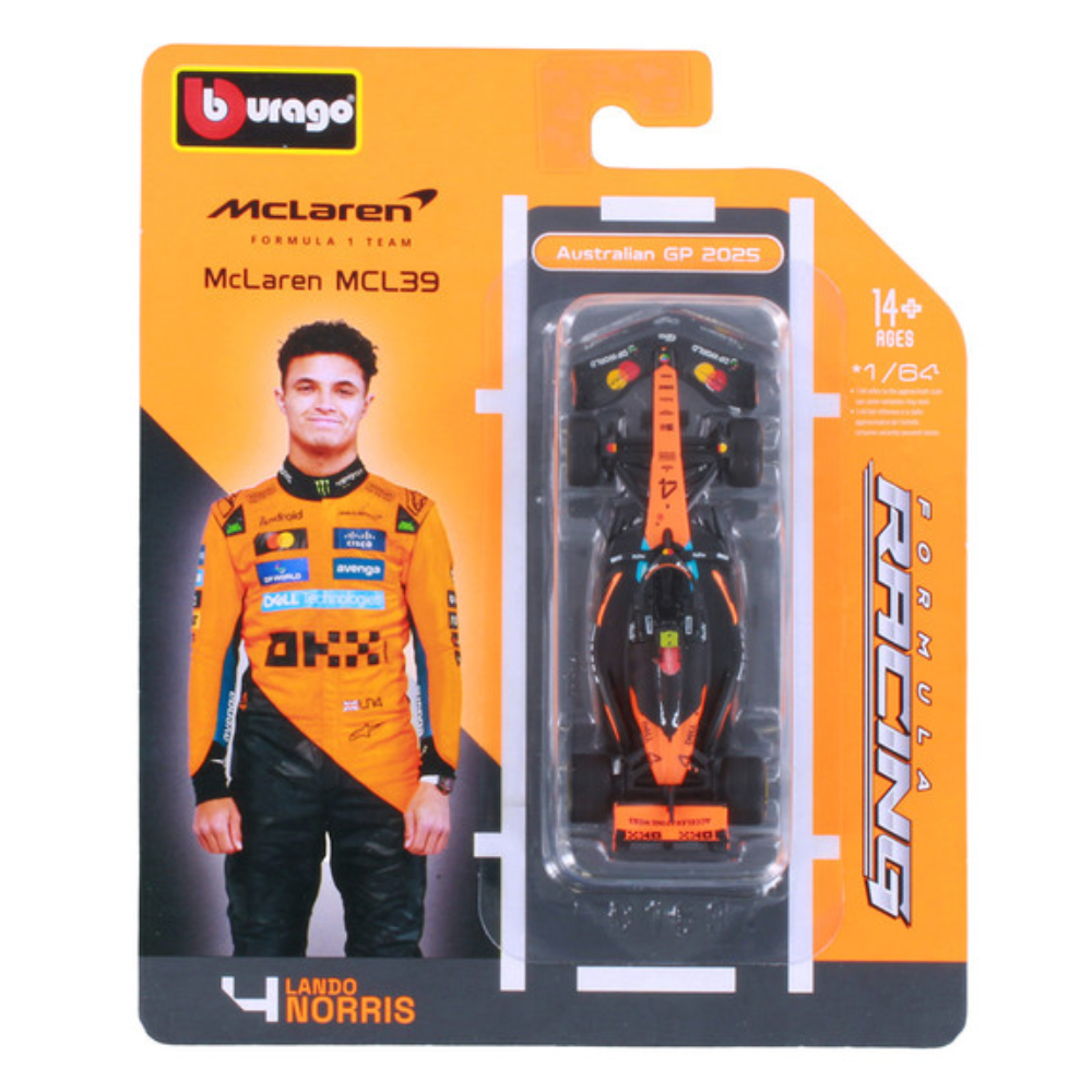 Bburago Lando Norris 1:64 McLaren MCL39 #4 Winner Australian GP formula 1 World champion 2025