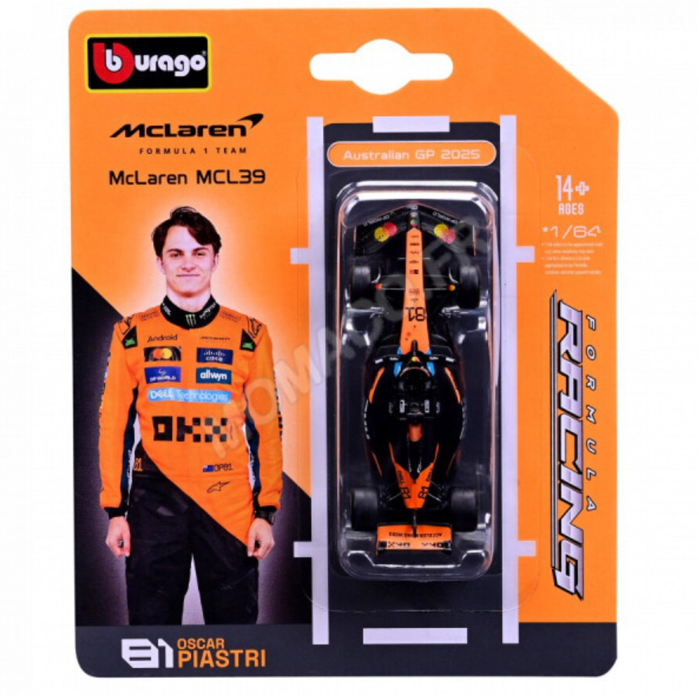 Bburago Oscar Piastri McLaren MCL39 #81 Australian GP Formula 1 2025 1:64