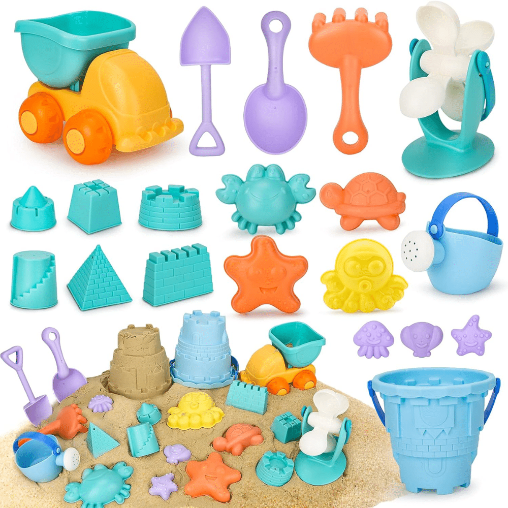 Beach Toys Set with Plastic Beach Bag