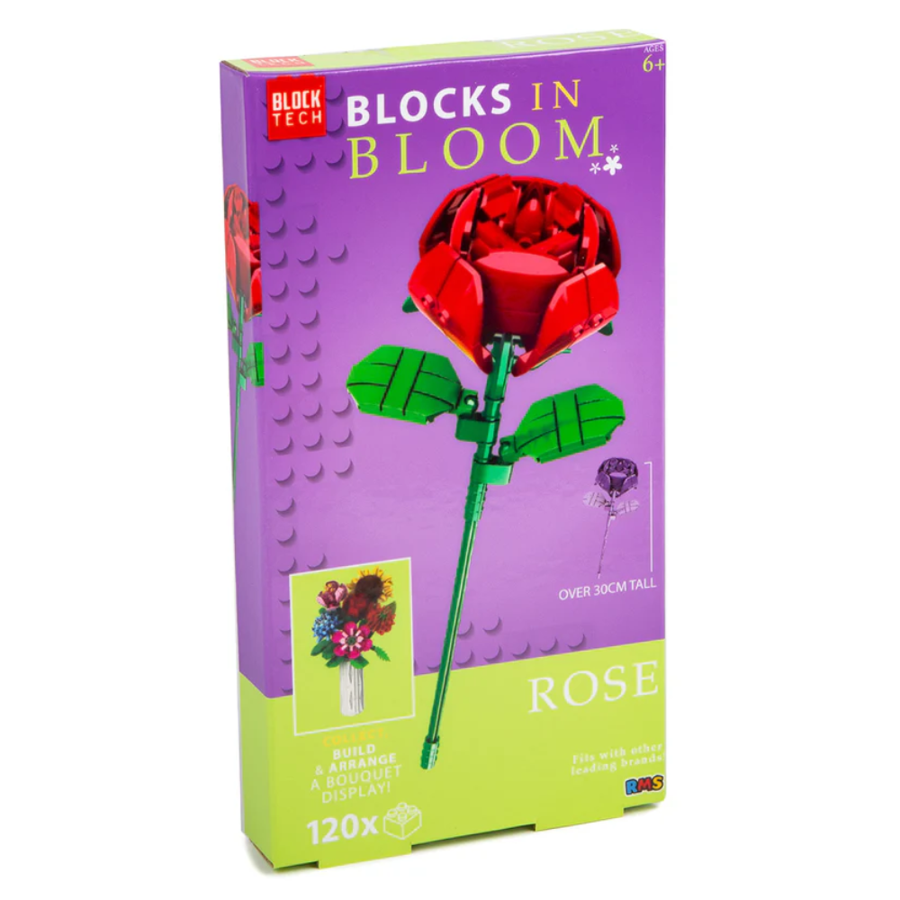 Blocks in Bloom Rose Red Flower Build Kit