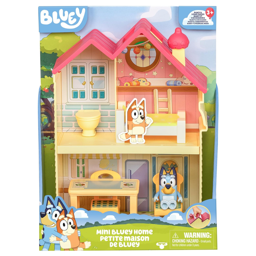 Bluey Mini Home Includes and 5 Play Pieces