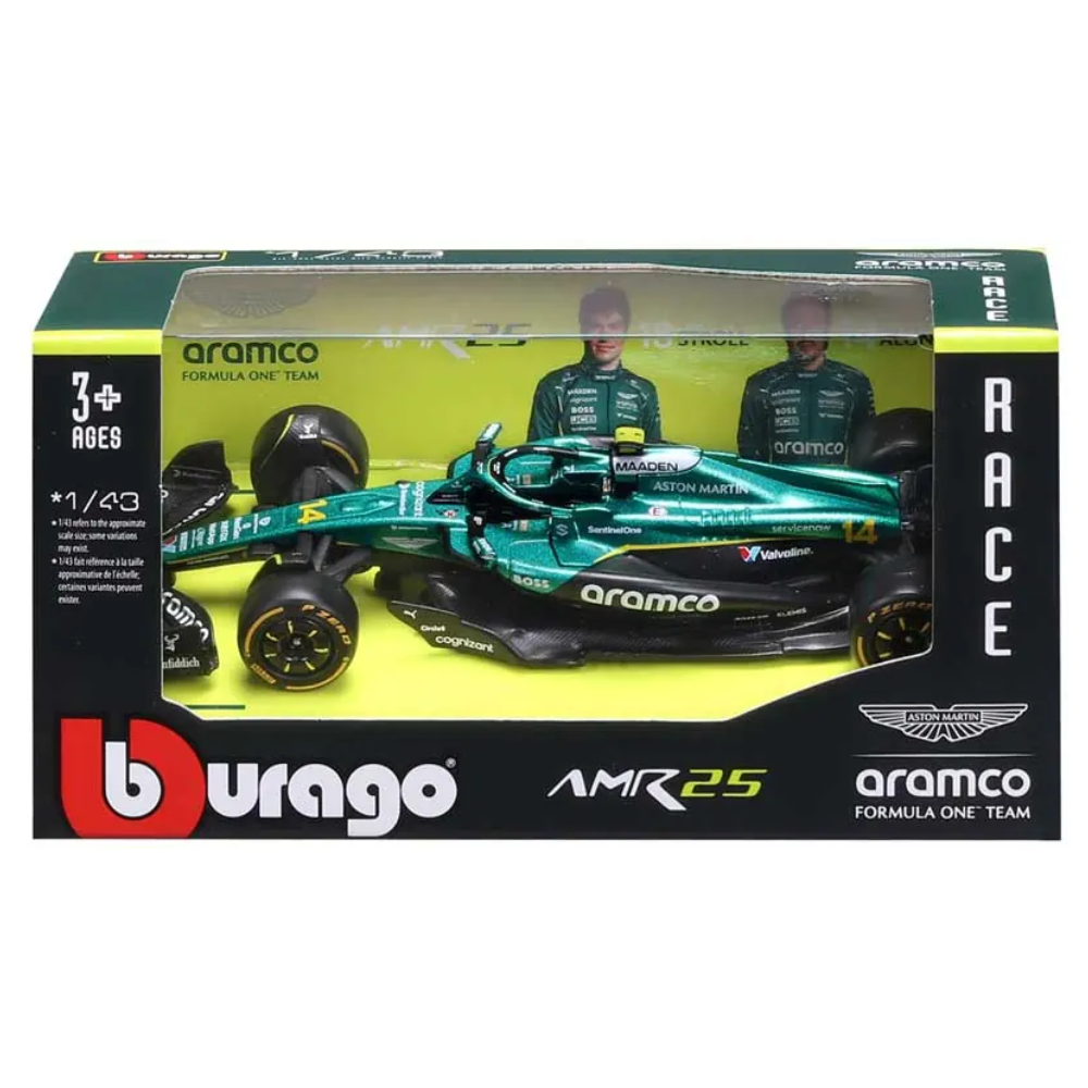 Burago 1/43 Aston Martin AMR25 F1 2025 #14 Fernando Alonso Diecast Model