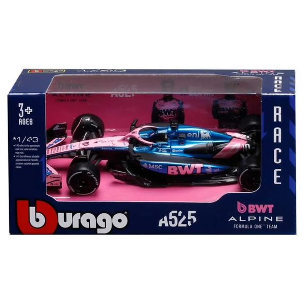 Burago 1/43 BWT Alpine A525 F1 2025 #10 Pierre Gasly Diecast Model