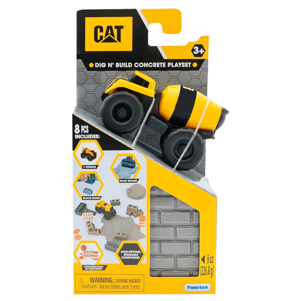 CAT Construction Vehicles for Kids - Dig N' Build Concrete Play Set