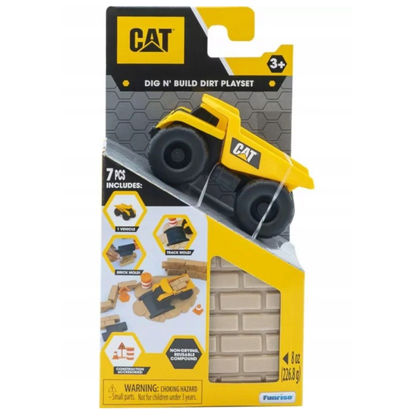 CAT Construction Vehicles for Kids - Dig N' Build Dirt Play Set