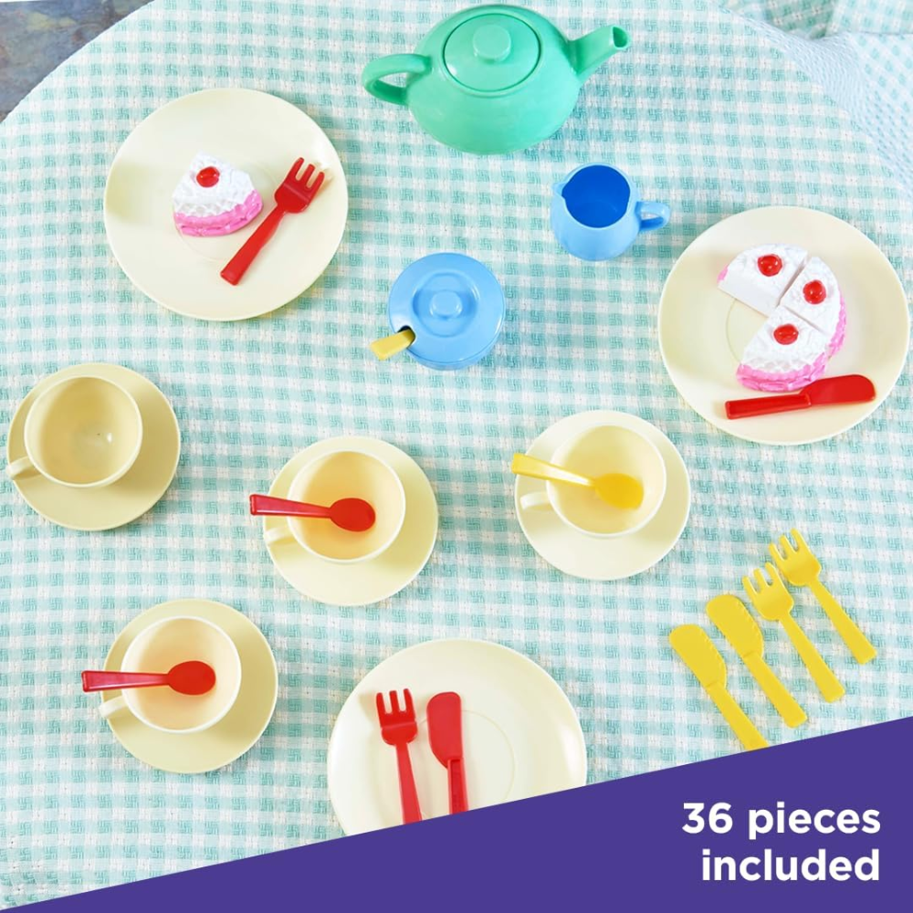 Casdon 33-Piece Tea Set Colourful Toy Playset with Teapot – Toys4you