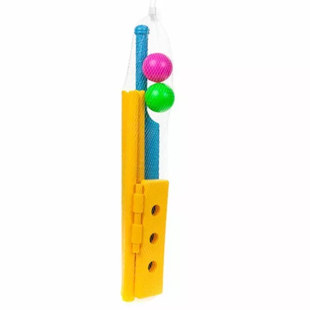 Children's Plastic Cricket Set Ball Bat & Stumps Indoor Outdoor Garden Play Toy