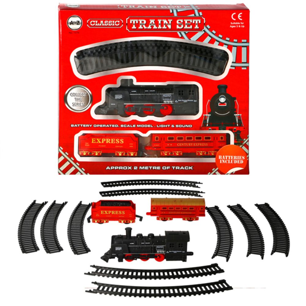 Classic Train Set 2m Track Engine Light Sound – Toys4you