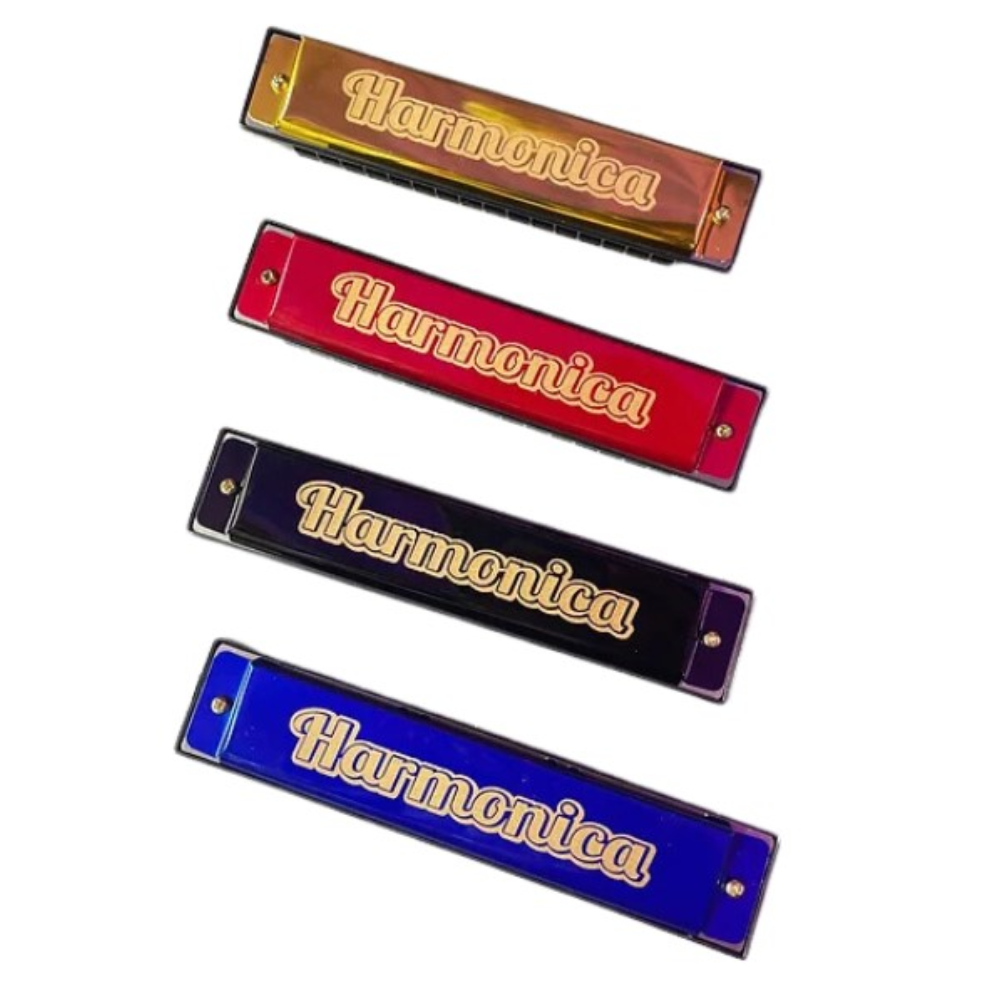 Coloured Metal Harmonica retro toy