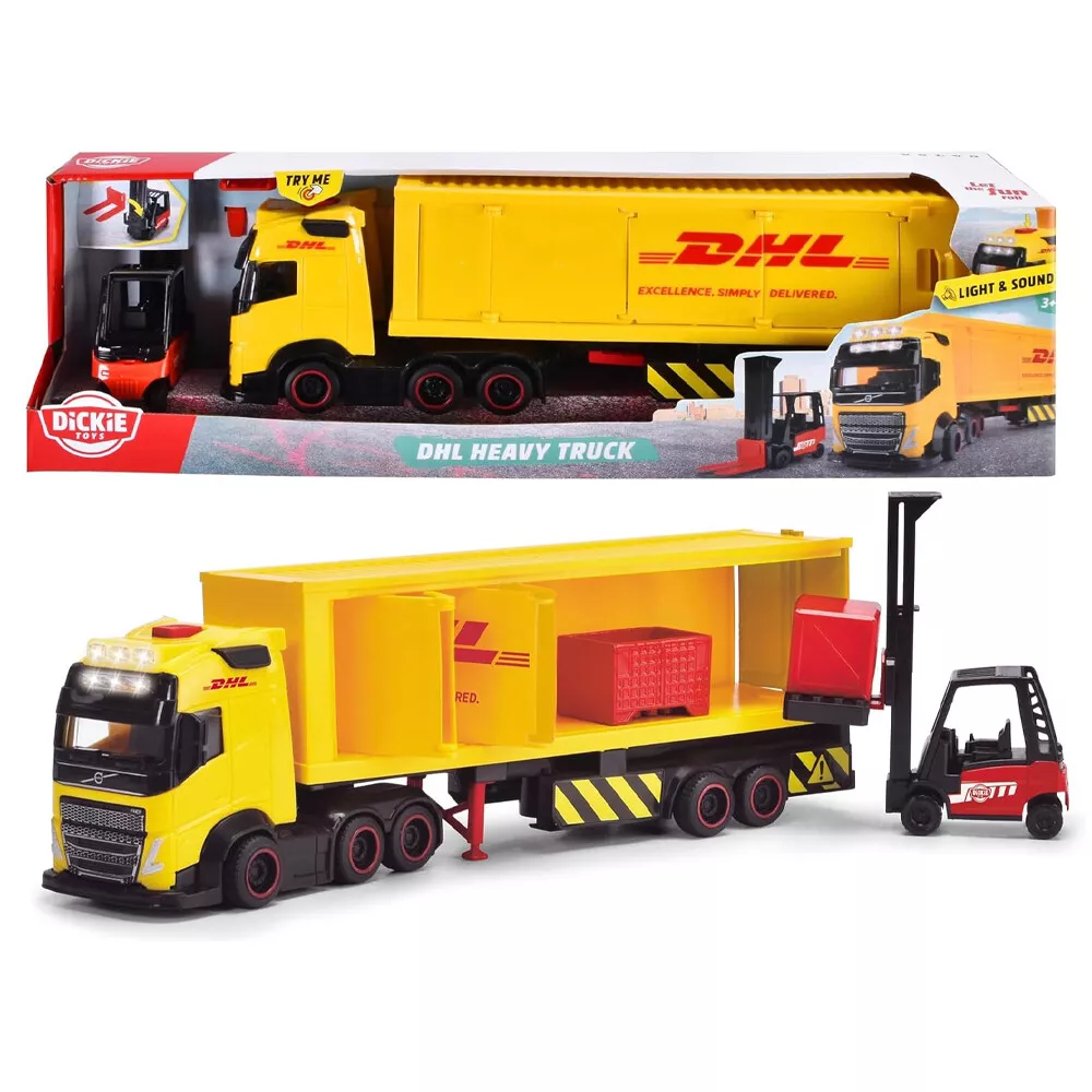 Dickie Toys DHL Post & Parcel Transporter 30Cm Truck Toy