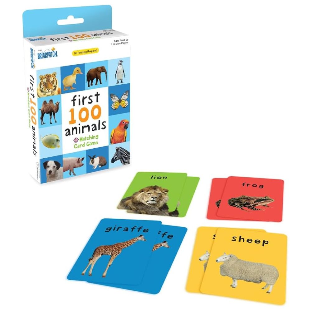 First 100 Animals Matching Card Game