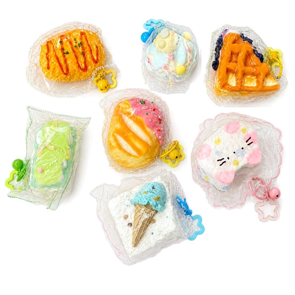 Food Stress Relief Squishy keychain (Assorted Designs)