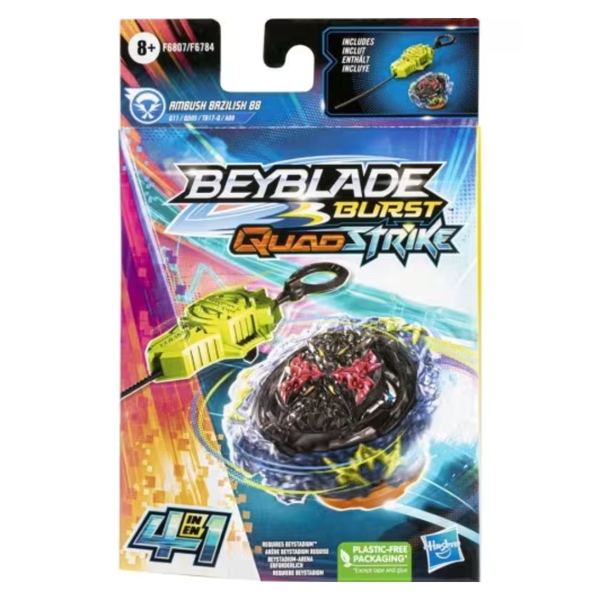 Hasbro Beyblade Burst QuadStrike Single Pack - Ambush Bazilish B8