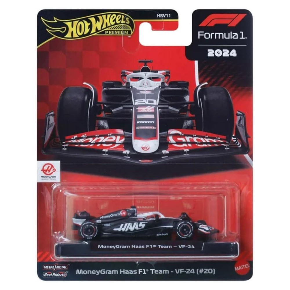 Hot Wheels 1:64 Scale Premium Die-Cast Formula 1®MoneyGram Haas Team Collectible Toy Race Car