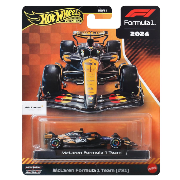 Hot Wheels 1:64 Scale Premium Race Team MCLAREN Formula 1 Die-Cast Formula 1