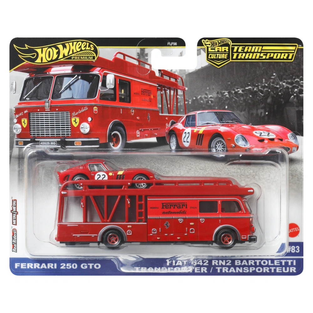 Hot Wheels Premium Team Transport Ferrari 250 GTO & Fiat 642 RN2 Barto 2 Pack