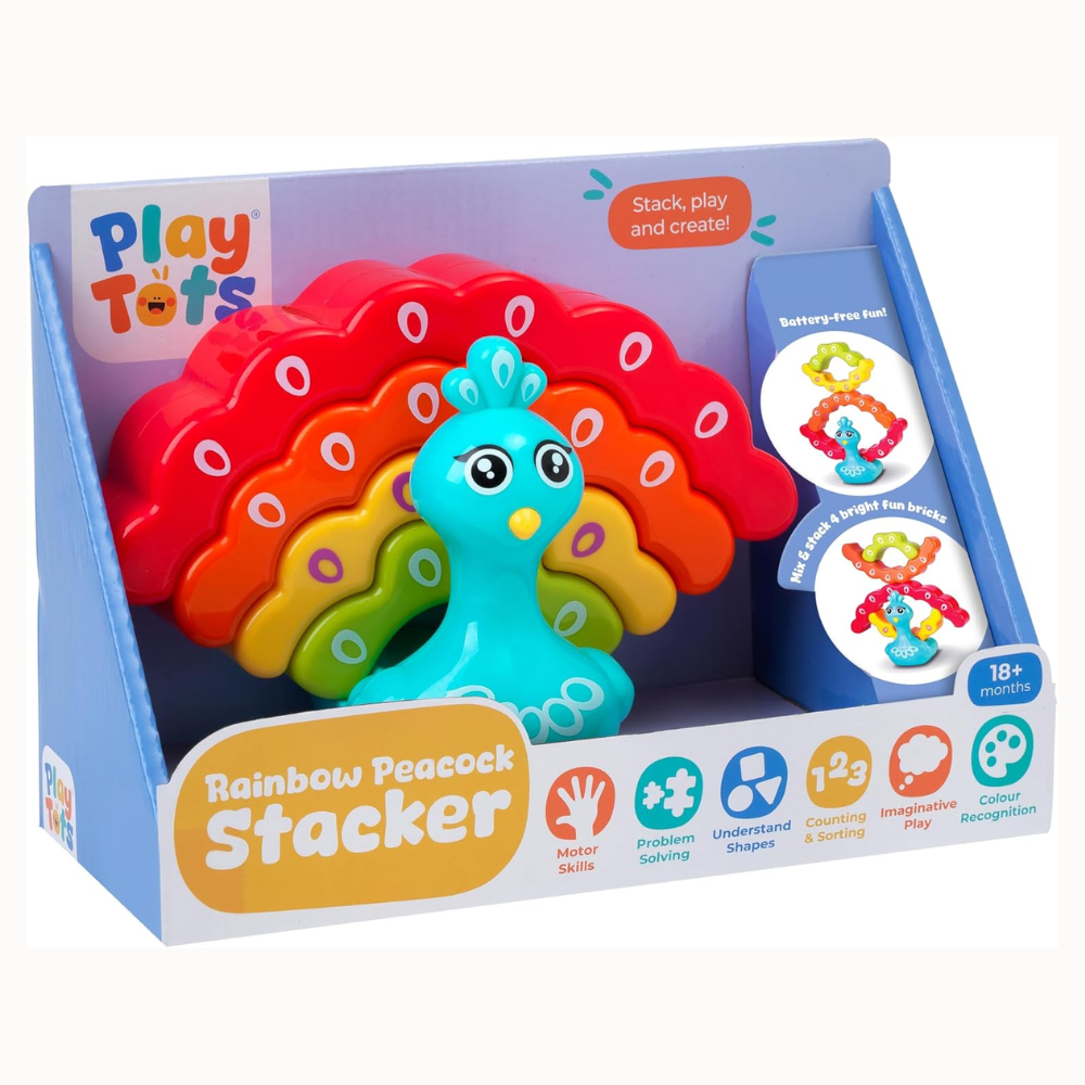 Play Tots Rainbow Peacock Stacker