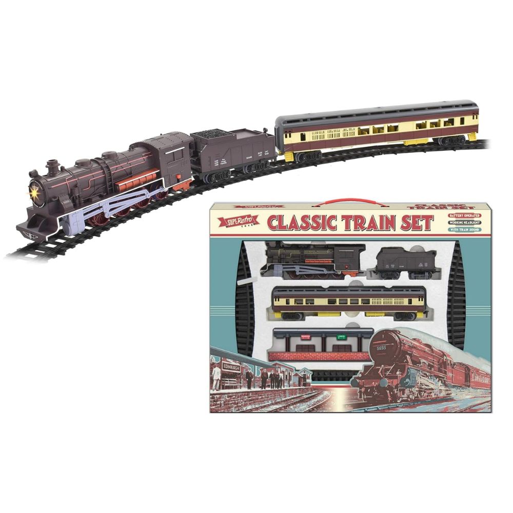 KandyToys Classic SupeRetro Electric Large Toy Train With Tracks