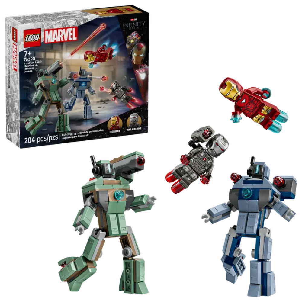 LEGO Marvel 76320 Iron Man War Machine vs Hammer Drones Set