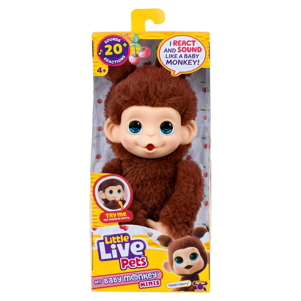 Little Live Pets Baby Monkey Minis Chikki Cherry Interactive Pet Toy