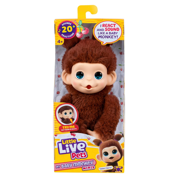Little Live Pets Baby Monkey Minis Chikki Cherry Interactive Pet Toy
