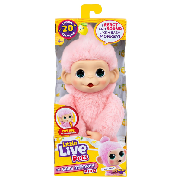 Little Live Pets Baby Monkey Minis Luna Lemon Interactive Pet Toy