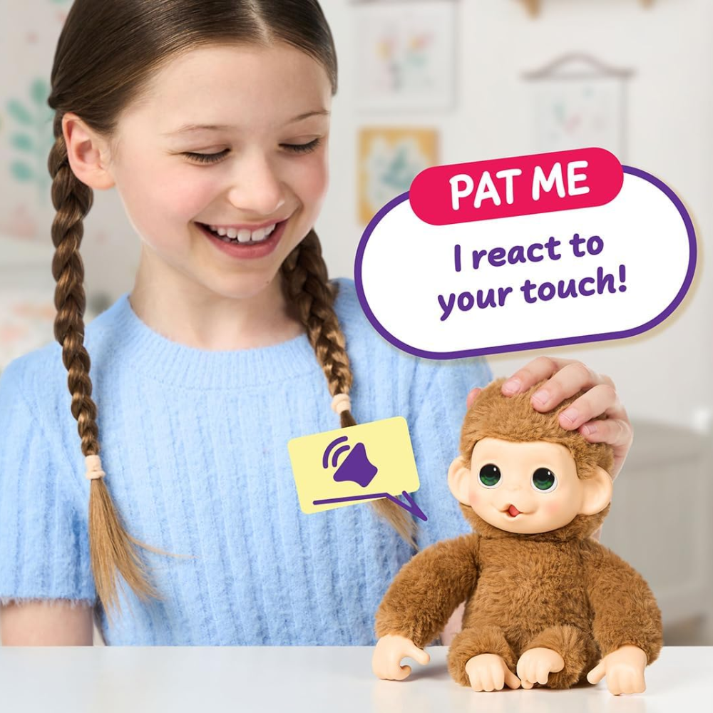 Little Live Pets Baby Monkey Minis Pepi Peach Interactive Pet Toy ...