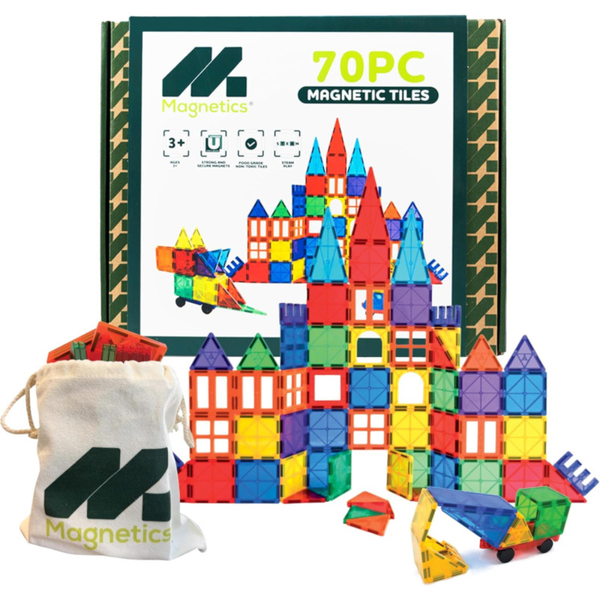 Magnetics- Magnetic Tiles Building Set 70 Piece Educational Construction Toy
