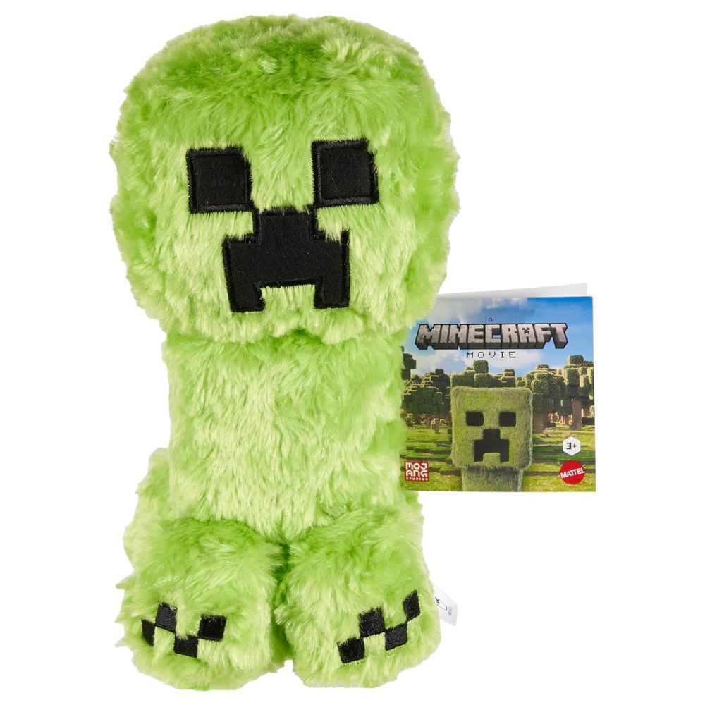 Mattel Minecraft Plush Toy, Creeper Soft Doll Inspired by A Minecraft Movie Character, 8-inch Collectible
