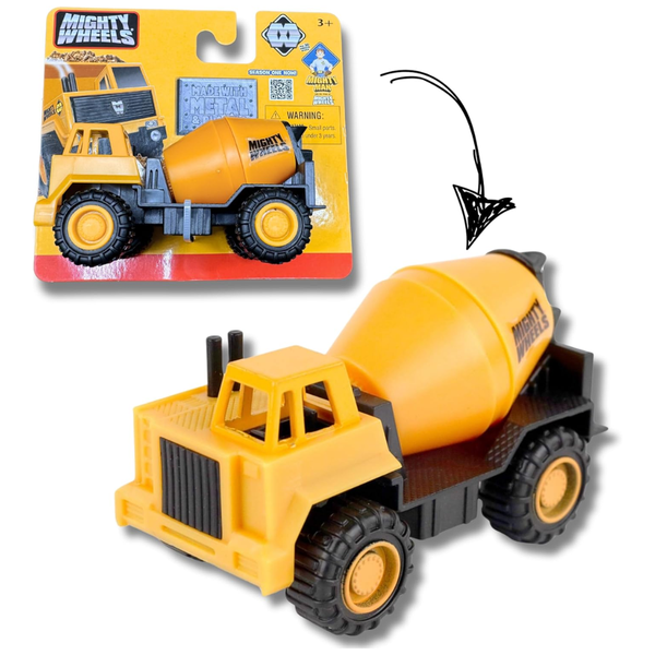 Mighty Wheels Steel Cement Mixer Truck Toy 3.5"