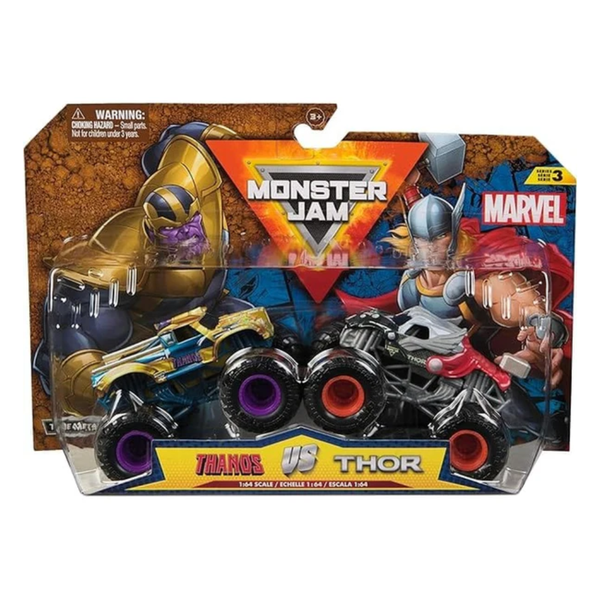 Monster Jam 1:64 Marvel Die Cast 2 Pack - Thanos vs Thor