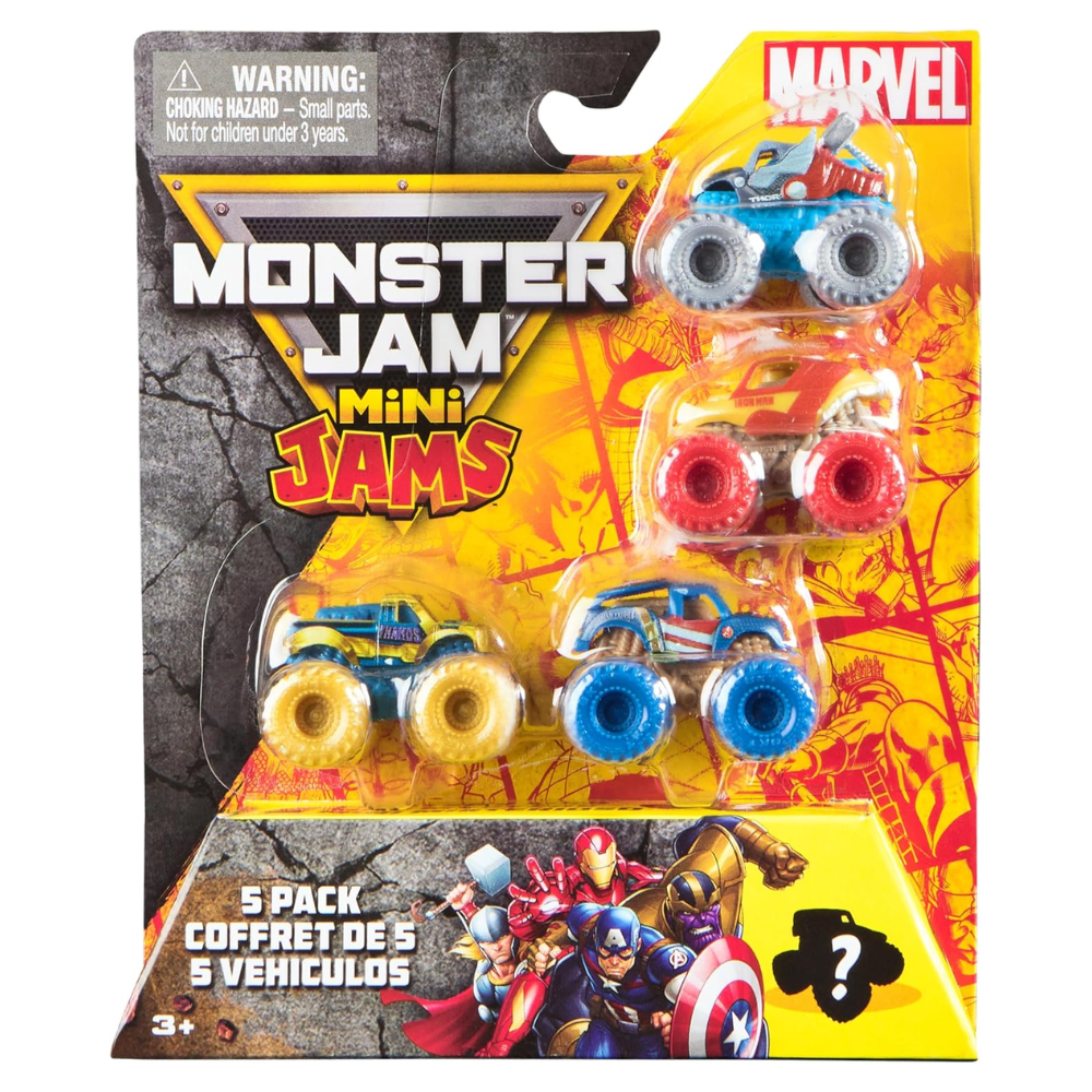 Monster Jam Marvel Mini Toy Vehicle - 5pk