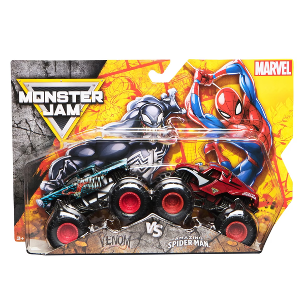 Monster Jam Marvel Venom vs Spider Man 1:64 Scale 2-Pack