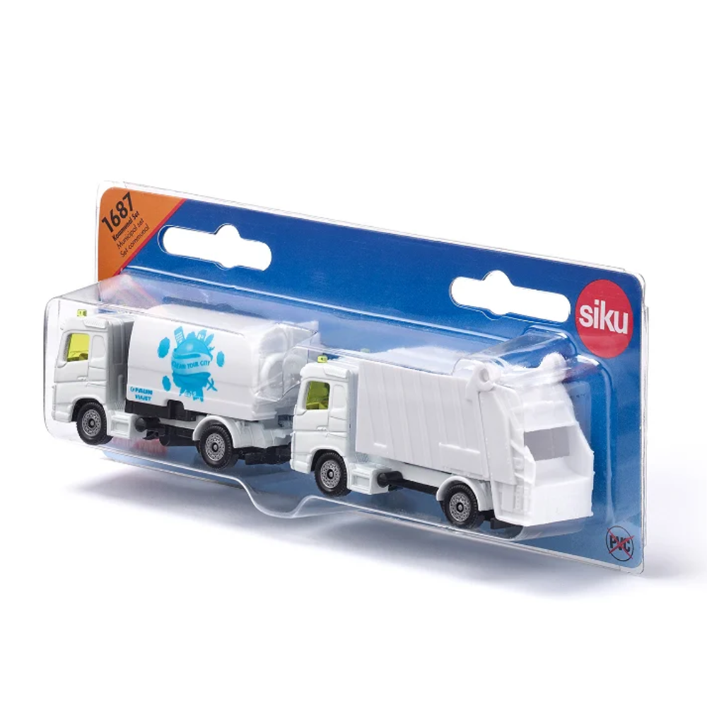 Siku 1687 Municipal set road sweeper and garbage truck