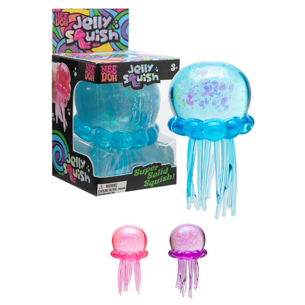 NeeDoh Jelly Squish Stretchy Jellyfish Toy (One Supplied Randomly)