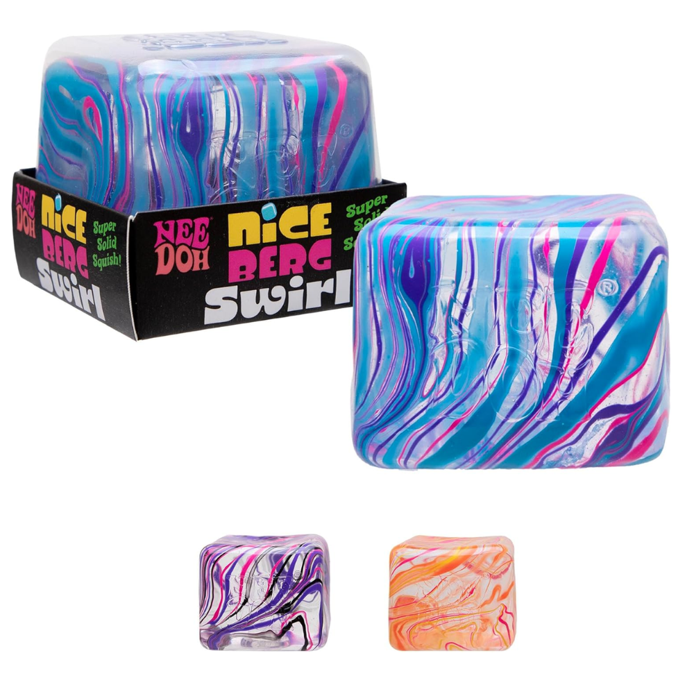 NeeDoh Nice Berg Swirl Giant Marbled Fidget Cube (Random Colour Supplied)