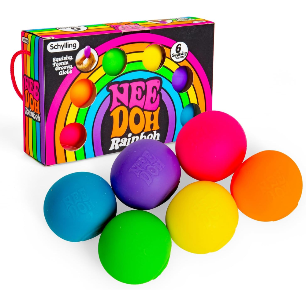 NeeDoh Schylling Rainboh Teenie Nee Doh Stress Balls - 6 Piece
