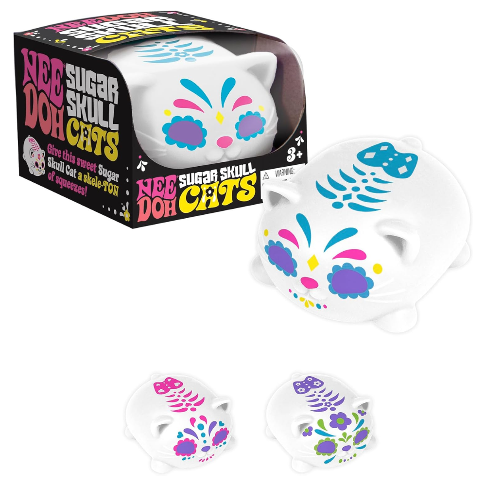 NeeDoh Sugar Skull Cats Halloween Cat Fidget Toy