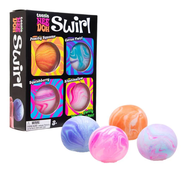 NeeDoh Swirl Teenie Classic Groovy Glob Marbled Look Stress Ball 4 Pack
