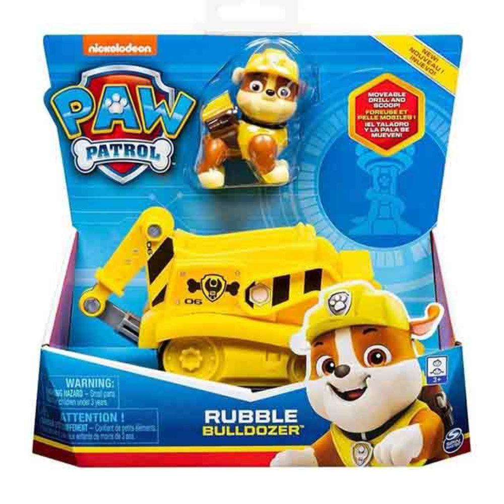 Paw Patrol 7" Figure & Vehicle - Rubble Bulldozer