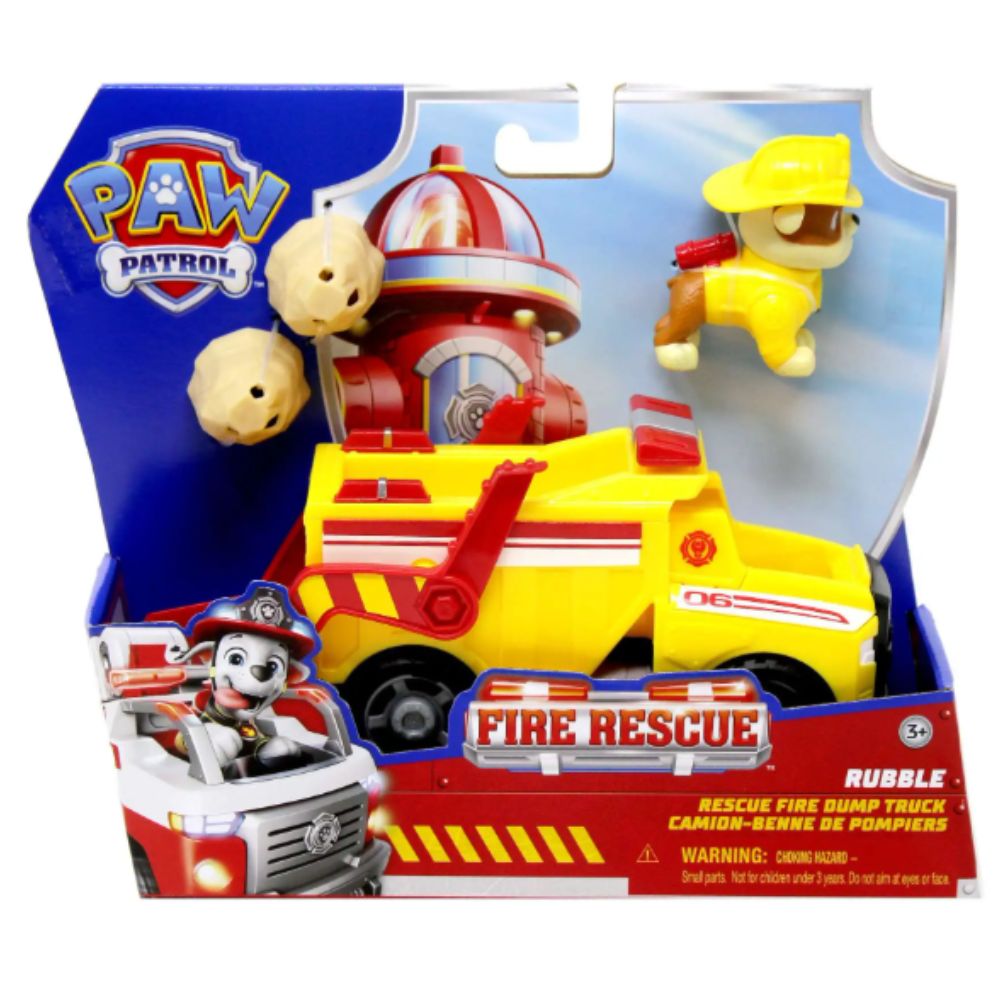 Paw Patrol Fire Rescue Rubble Rescue Fire Dump Truck Vehicle & Figure