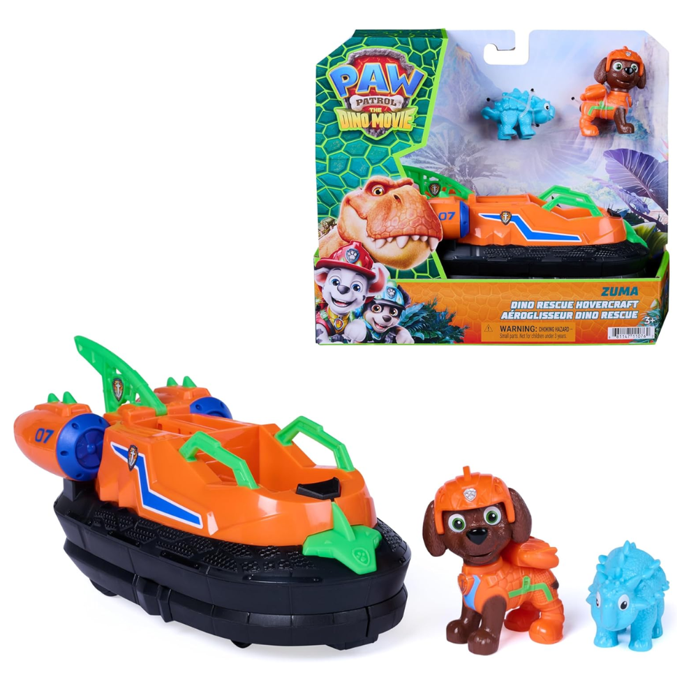 Paw Patrol The Dino Movie Zuma Dino Rescue Hovercraft Toy Vehicle