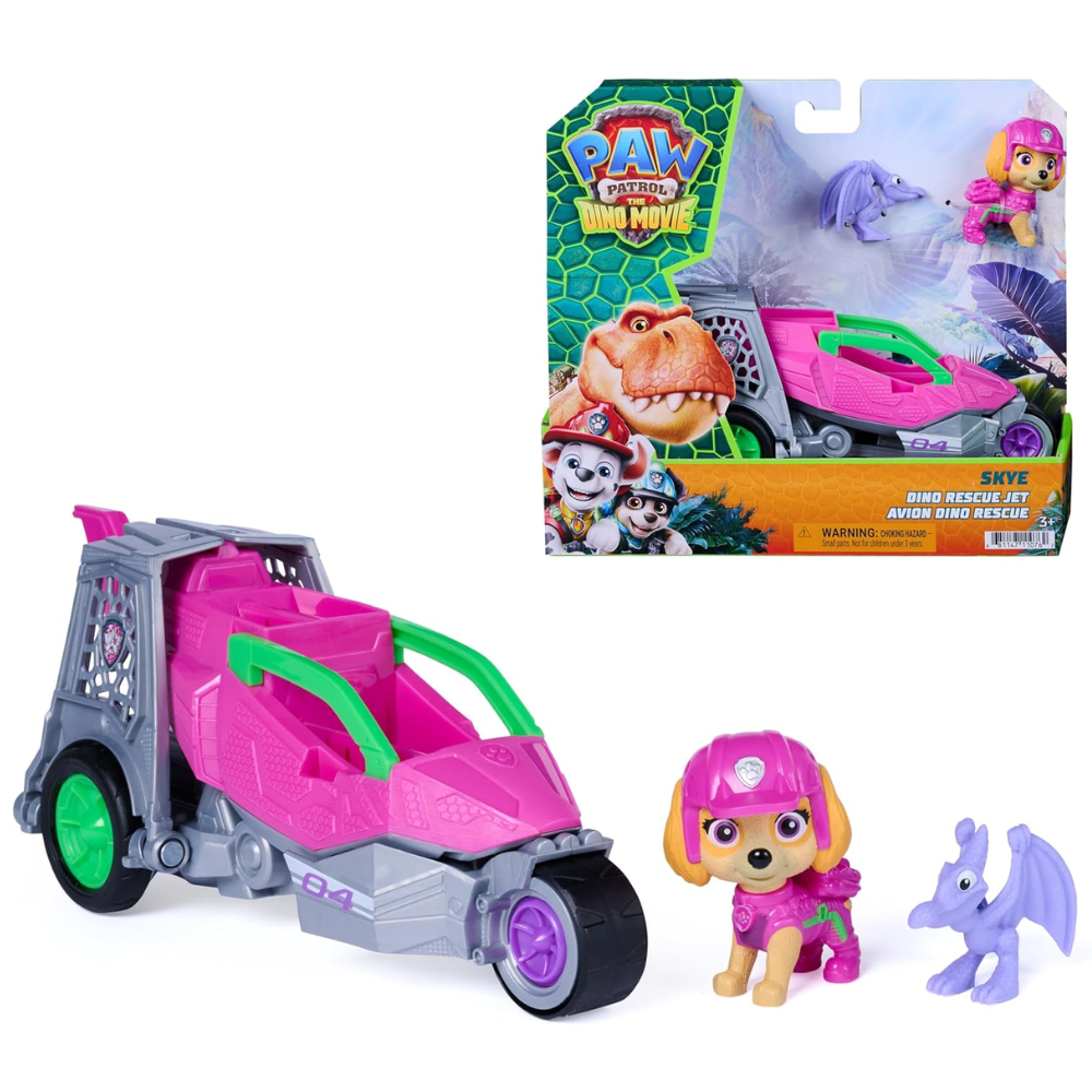 Paw Patrol: The Dino Movie, Skye Dino Rescue Jet & Action Figure Set