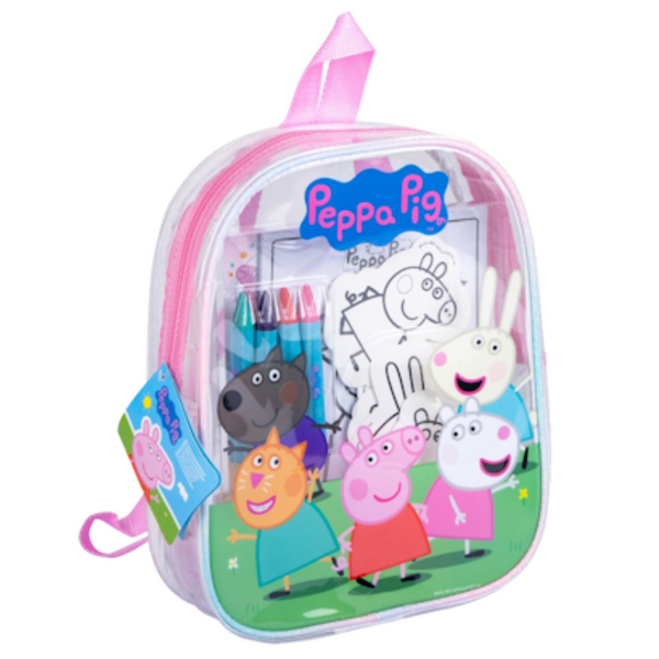 Peppa Pig Rucksack Filled With Art Craft & Colouring In Backpack Girls Schoolbag