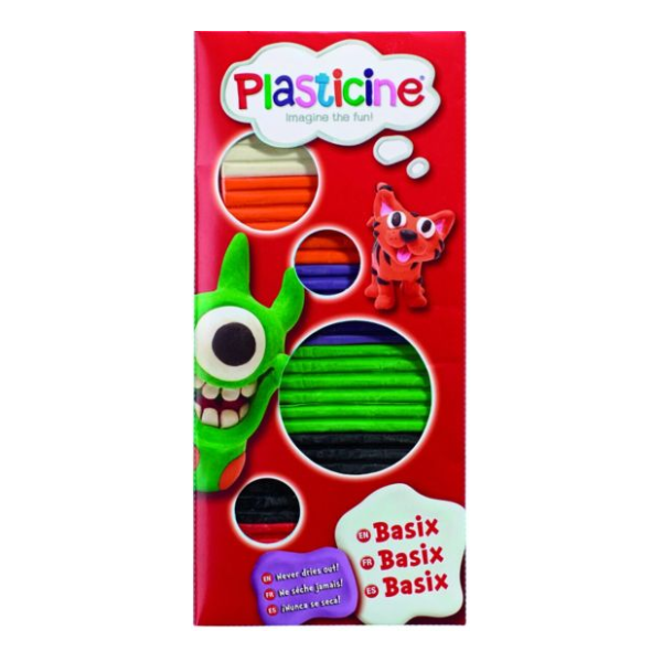 Plasticine Basix 6 Colours Modelling Clay