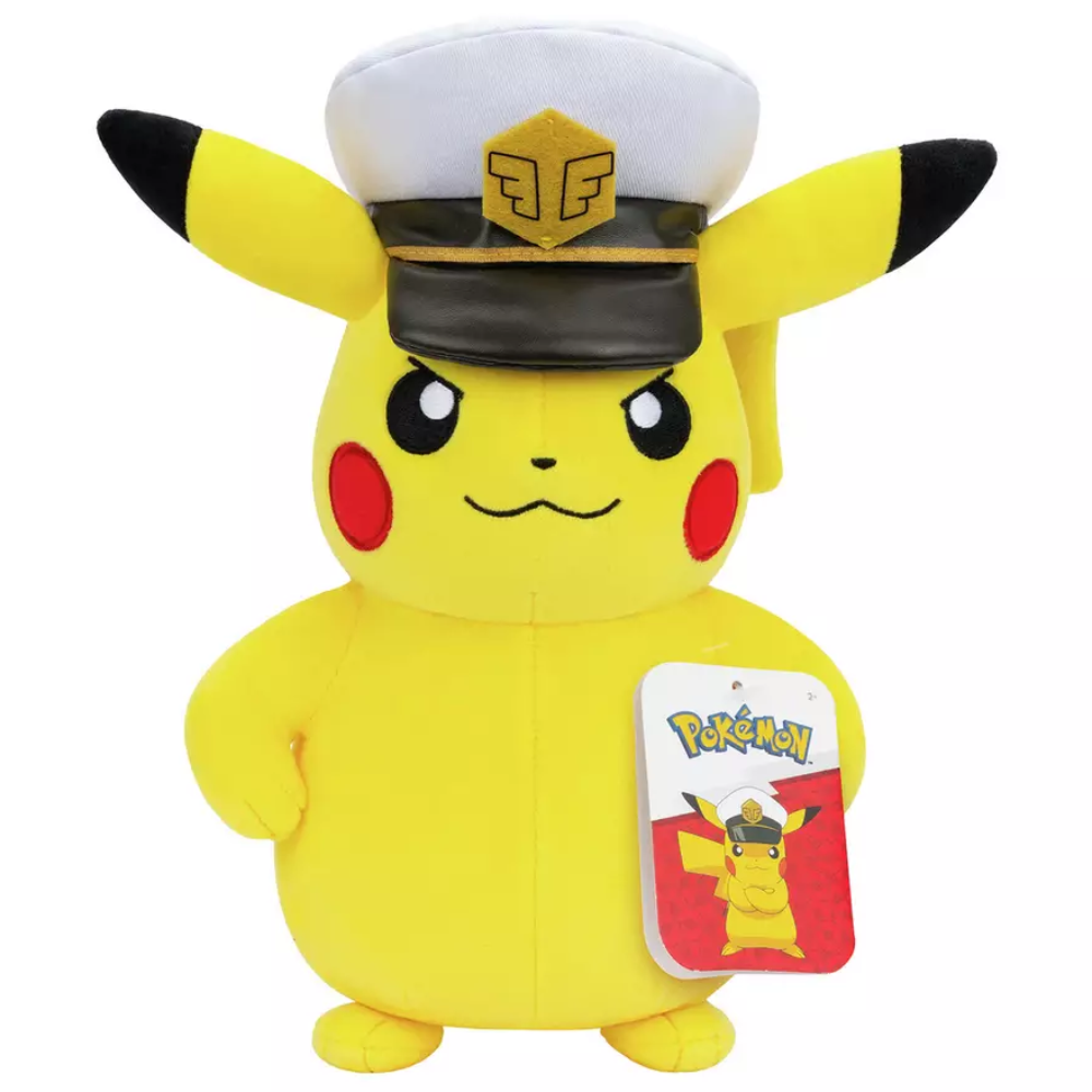Pokemon Pikachu 8 Inch Plush with Captain Hat